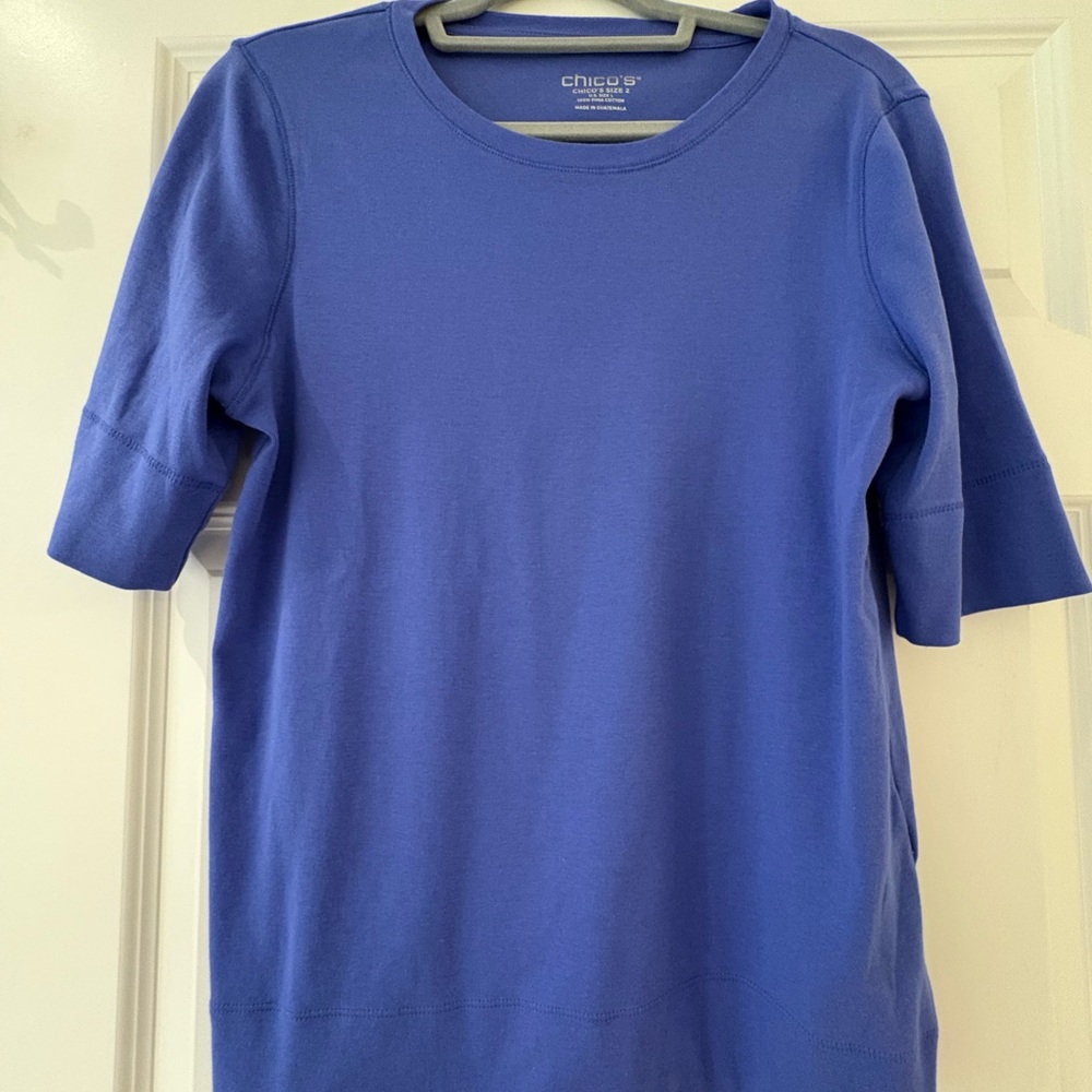 Chico's Blue Short Sleeve Tee